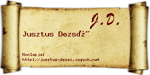 Jusztus Dezső névjegykártya